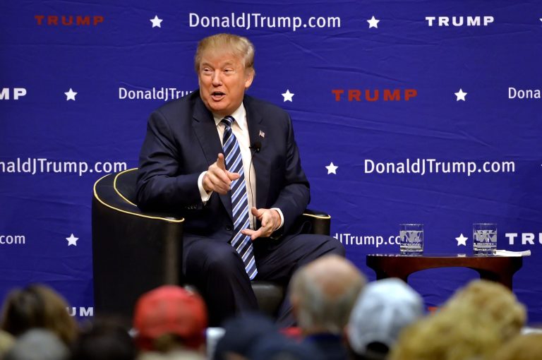 Trump said he would launch a more aggressive bombing campaign wherever terrorists operated. (AP Photo/Richard Shiro)