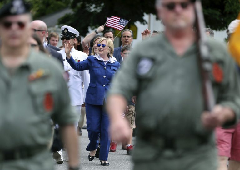 Clinton's newly introduced plan would work to ensure family-leave policies extend to military families. (AP Photo/Mel Evans)