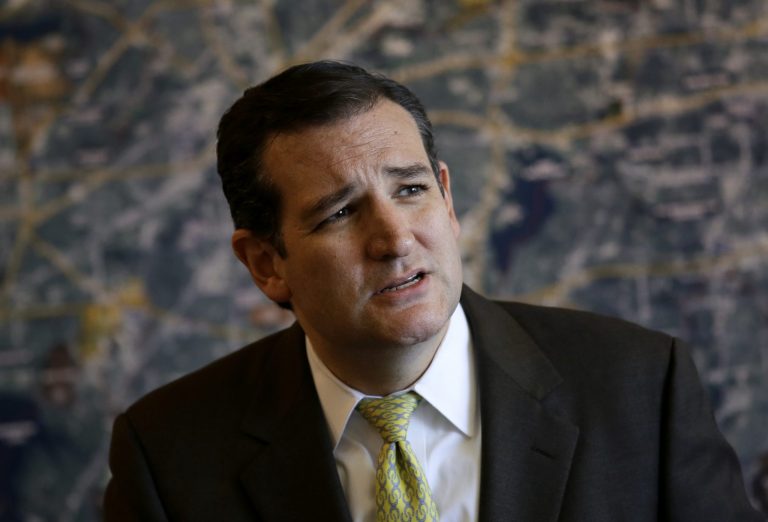 Sen. Ted Cruz, R-Texas, responds to questions from reporters at the Fort Worth Texas Chamber of Commerce in Fort Worth, Texas, on Oct. 22. (AP Photo/Tony Gutierrez)