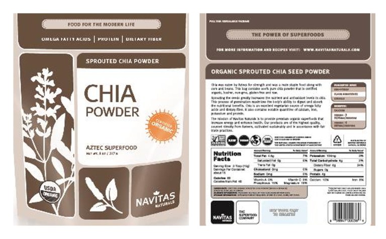 These undated handout images provided by the Centers for Disease Control and Prevention (CDC) shows labels for Chia Powder. Those who seek to make food healthier by adding chia powder should avoid several recalled brands that are linked to salmonella illnesses, the Centers for Disease Control and Prevention says. The CDC on Friday issued a warning to consumers who may use chia powder, made from ground dried chia seeds and often added to smoothies and other foods. Some of the recalled brands are Organic Traditions, Green Smoothie Girl, Navitas Naturals and Williams-Sonoma. Twenty-one people in 12 states from New York to California have salmonella illnesses linked to the chia powder, the CDC said. Canada is also investigating illnesses related to the outbreak. (AP Photo/CDC) The CDC said chia powder can have a long shelf life, so people should check to see if they have the recalled products in their homes.