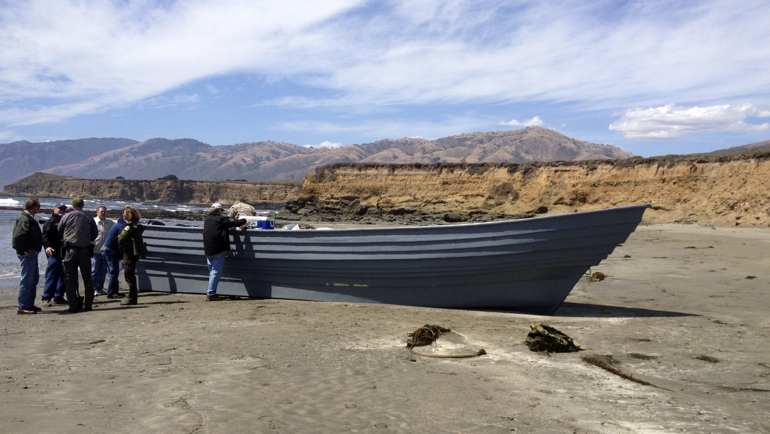 Abandoned panga boat found near San Simeon