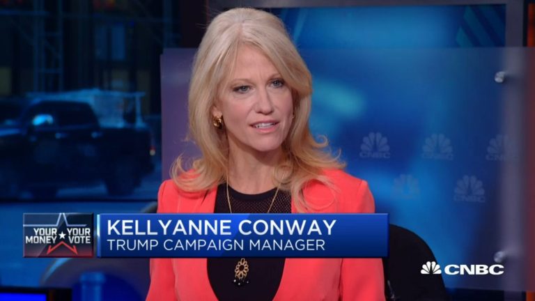 Trump campaign manager Kellyanne Conway sought to portray the GOP nominee as having a 