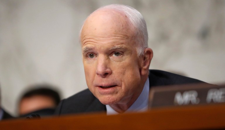 Chairman of the Senate Armed Services Committee Sen. John McCain, R-Ariz., says he wants to see Iraq and Afghanistan plans before holding hearings. (AP Photo/Pablo Martinez Monsivais)