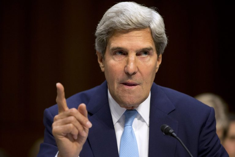 Secretary of State John Kerry that it was entirely possible that Obama's initial airstrikes could eventually lead to American troops on the ground. (AP/Jacquelyn Martin)