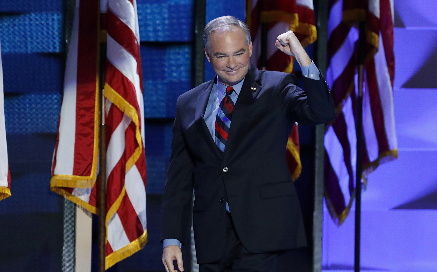 Kaine accepts VP nomination, pitches himself to a divided Democratic Party