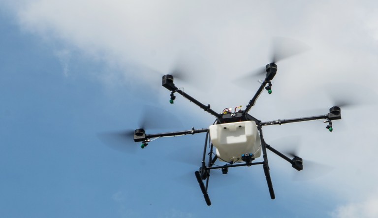 Drones are already being used to study whales in the oceans, to monitor hard-to-access ecosystems, to affordably plant trees in depleted forests, and for an array of military purposes. (Sanjit Das/Bloomberg)