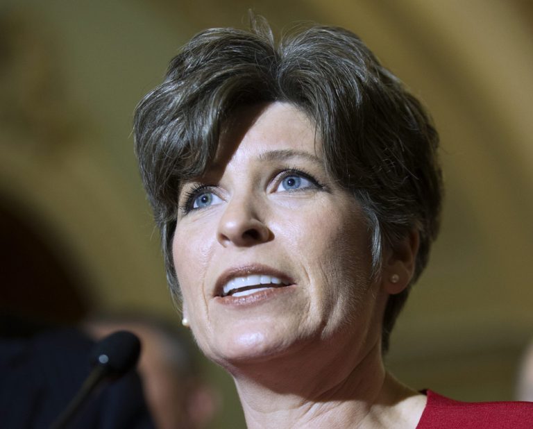 Sen. Joni Ernst, R-Iowa has been talked about as a Donald Trump running mate. (AP Photo/Evan Vucci)