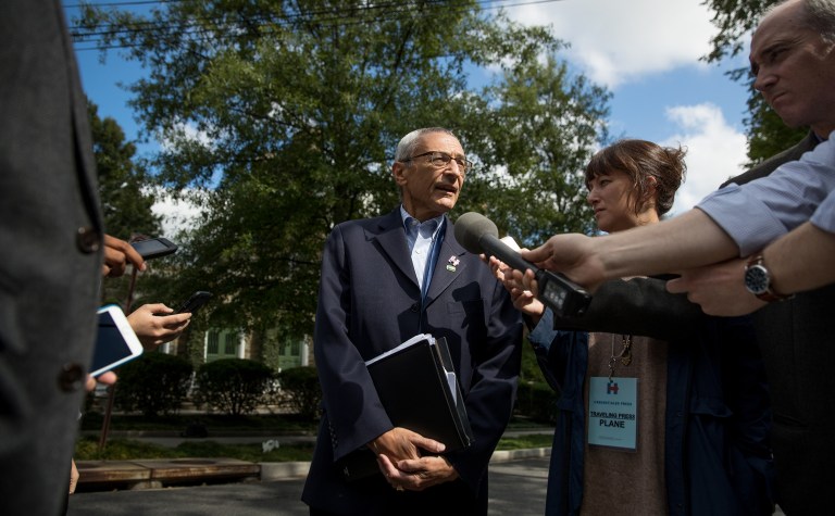 Wikileaks published 2,050 illegally obtained emails on Friday from the inbox of John Podesta, Hillary Clinton's campaign chair. (AP Photo/Andrew Harnik)