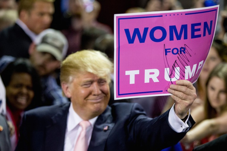 Even within the GOP primary, Trump tends to do better with men than with women. (AP Photo/Andrew Harnik)