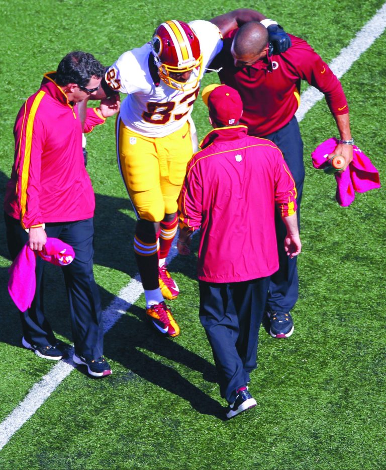 Julio Cortez/AP
Fred Davis, the Redskins' leader in receptions and receiving yards, tore his Achilles tendon against the Giants on Sunday.