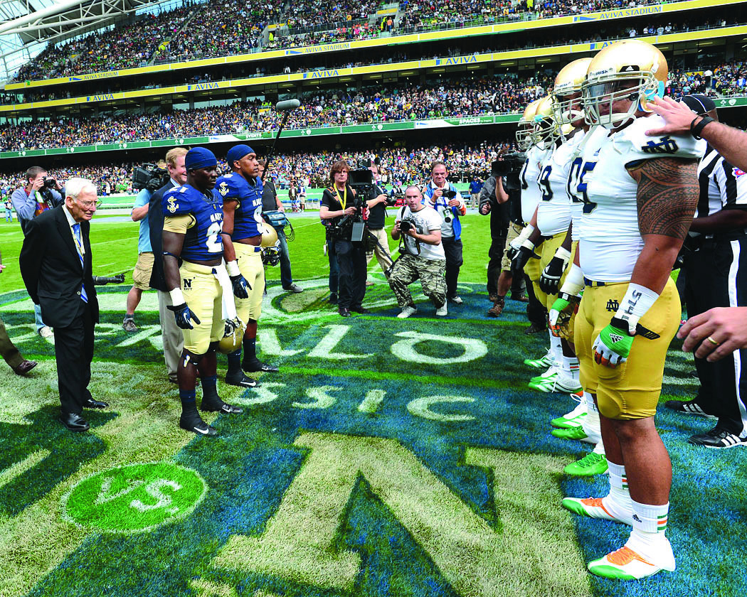 Navy sizes up rout by Notre Dame