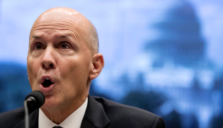 Former chairman and CEO of Equifax, Richard F. Smith, testifies during a hearing before the Digital Commerce and Consumer Protection Subcommittee of the House Commerce Committee on Capitol Hill, Tuesday, Oct. 3, 2017 in Washington. (AP Photo/Carolyn Kaster)