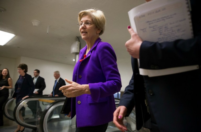 Elizabeth Warren's anti-Trump tirade comes after the leading Republican presidential candidate responded to criticisms she leveled at him last week. (AP Photo)