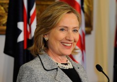 Clinton fundraises with State Dept. contractor