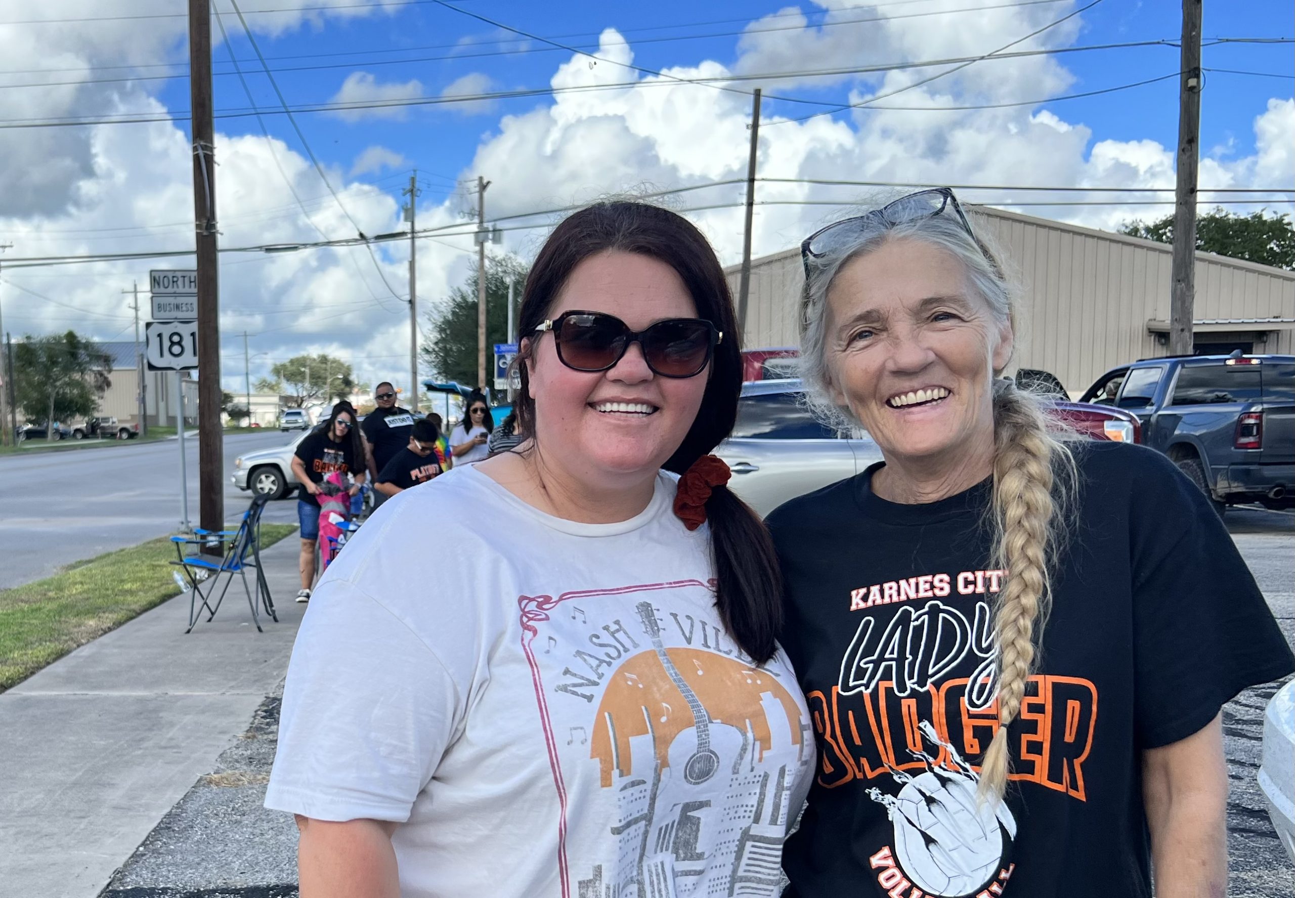 Kristina Boss (left) and her mother attended the Lonesome Dove Fest parade in Texas 15th Congressional District in late September.