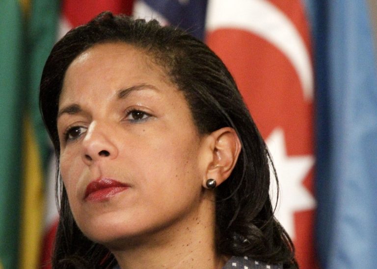   FILE - This June 7, 2012 file photo shows U.S. Ambassador to the U.N. Susan Rice listening during a news conference at the UN. Rice has withdrawn from consideration for secretary of state. (AP Photo/Bebeto Matthews, File)  