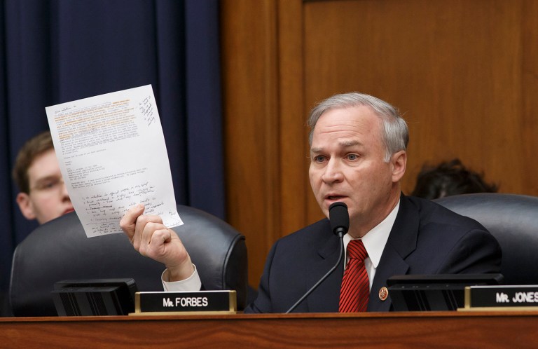 A Democratic lawmaker is urging President-elect Trump's team to pick Rep. Randy Forbes to serve as secretary of the Navy. (AP Photo/J. Scott Applewhite)