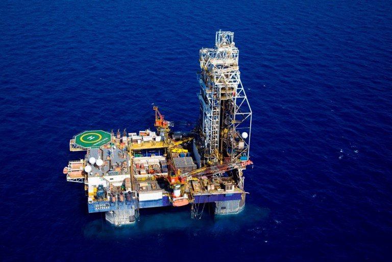 FILE - In this undated file photo made available by Albatross Aerial Perspective shows an aerial the Tamar Lease natural gas rig, located 90 kilometers west of the city of Haifa, northern Israel. Recent discoveries of massive offshore natural gas deposits, set to begin flowing in the coming days, are turning into a mixed blessing for Israel. The deposits are expected to provide Israel enough natural gas for decades and transform the country, famously empty of natural resources, into an energy exporter. Yet selling this gas overseas will require Israel to navigate a geo-political quagmire that risks angering allies and enemies alike.(AP Photo/Albatross Aerial Perspective, File)