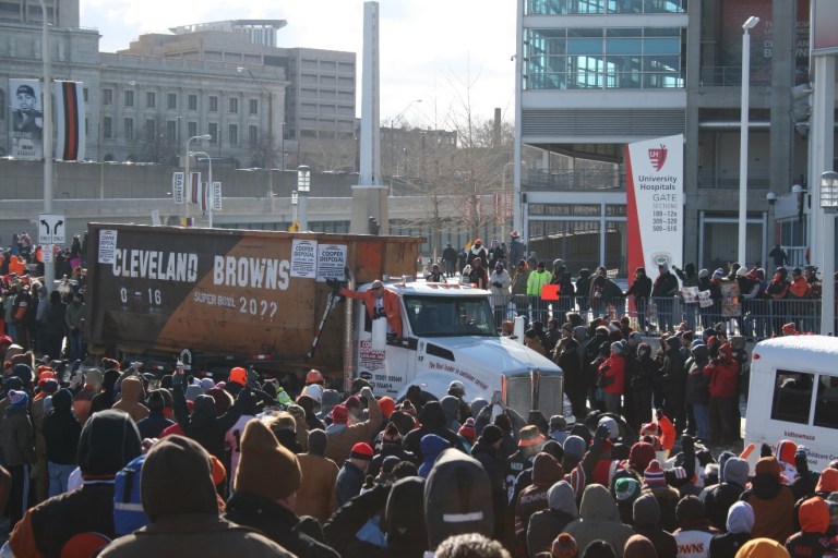 A Parade of Sadness: Browns Fans Celebrate Perfect Season