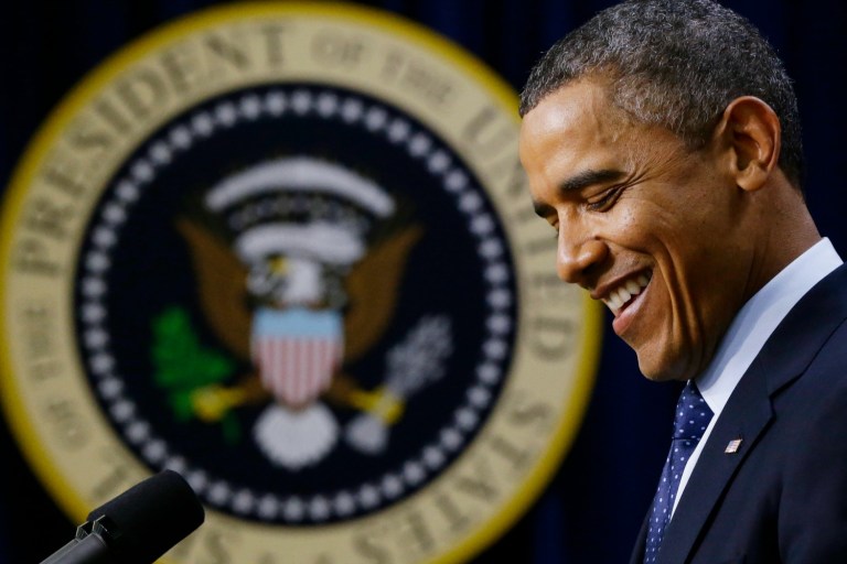 Democrats tried to come up with jokes for President Obama to deliver on the topic of Hillary Clinton's private server. (AP Photo/Charles Dharapak)