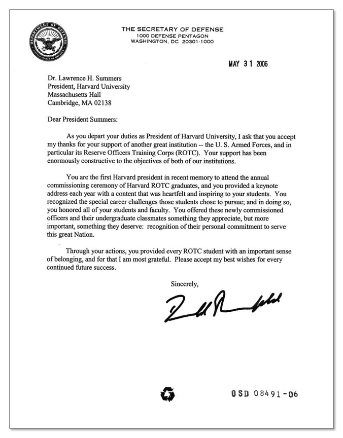 From Rumsfeld to Summers