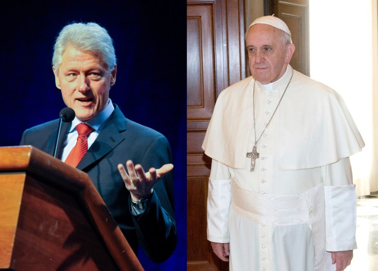According to a new WSJ/NBC poll, the former president is now tied with Pope Francis with a 55-percent approval rating. (AP Photo)