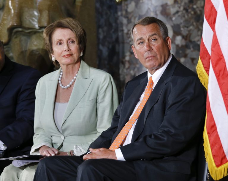 House Speaker John Boehner is the most unpopular leader in Congress, followed close behind by Minority Leader Nancy Pelosi, according to a new poll of likely voters. (AP Photo)