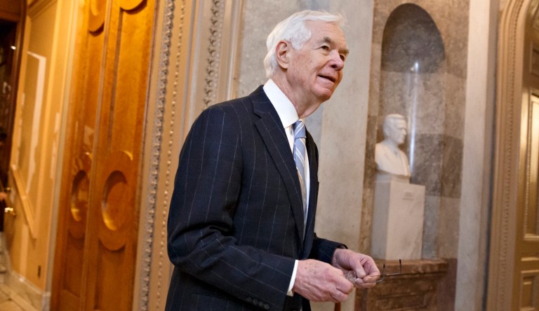 The resignation of Sen. Thad Cochran, R-Miss., has opened a new battlefield in Mississippi for conservatives near the center and in the far corner of the Republican Party to duke it out. (AP Photo/J. Scott Applewhite)
