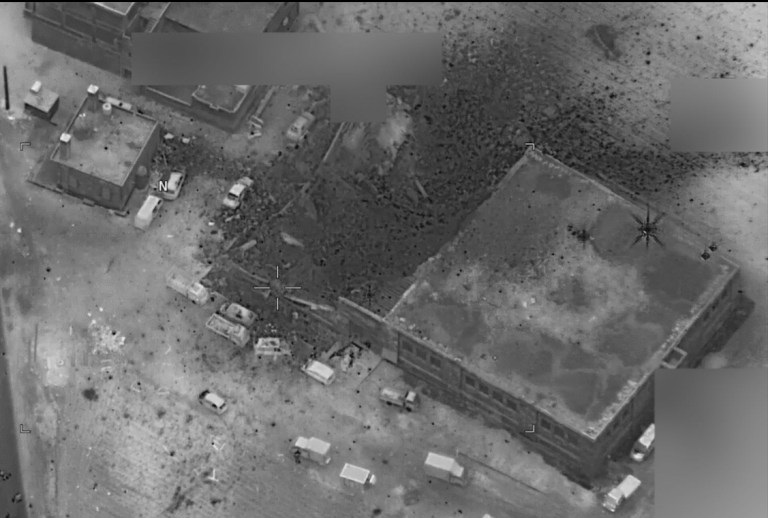 The strike was conducted by a combination of manned and unmanned aircraft. (Pentagon)