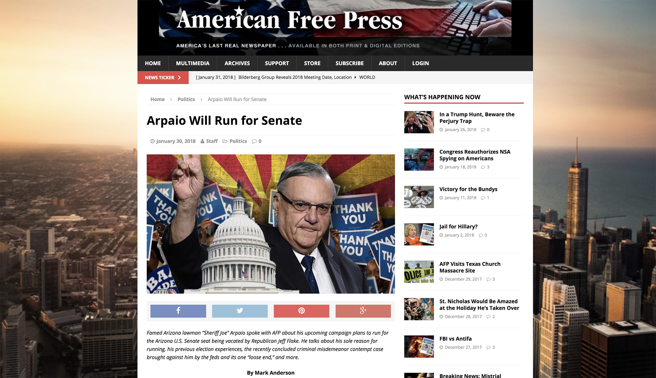 Joe Arpaio on interviews with anti-Semitic publication: ‘I was unaware and don’t support that view point’