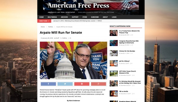 Joe Arpaio on interviews with anti-Semitic publication: ‘I was unaware and don’t support that view point’