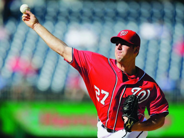 Alex Brandon/AP
Nationals pitcher Jordan Zimmermann allowed one run in six innings in Game 1 of a doubleheader vs. the Dodgers on Wednesday.
