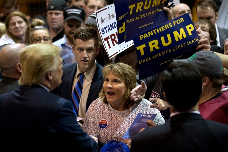 Seventy percent of U.S. women view Republican presidential candidate Donald Trump unfavorably, according to a new poll. (AP Photo/Jae C. Hong)
