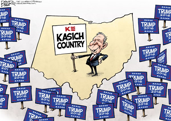Editorial cartoon: Kasich country