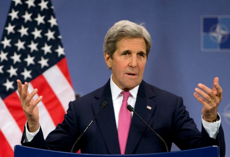 U.S. Secretary of State John Kerry remarked on the extraordinary changes that have taken place in Vietnam. (AP Photo/Virginia Mayo)
