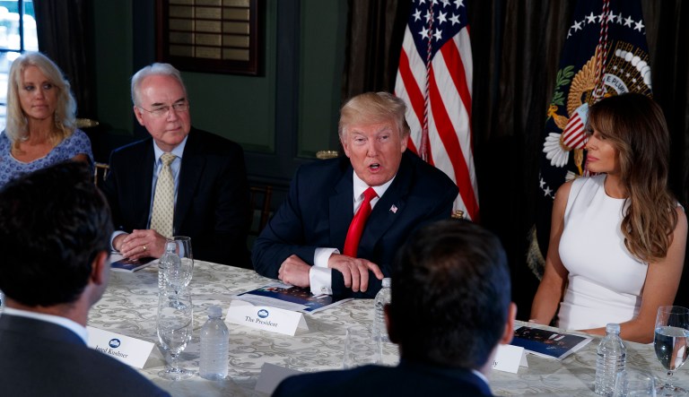 President Trump is expected to deliver remarks on the opioid crisis, which has claimed the lives of 33,000 people. (AP Photo/Evan Vucci)