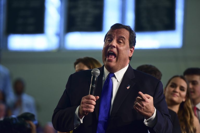 Chris Christie, governor of New Jersey,Â has spent the bulk of his time outside his home state since launching his White House bid in June and his shrinking numbers in recent polls have left voters questioning whether their governor is missing in action. (Photographer: Ron Antonelli/Bloomberg)