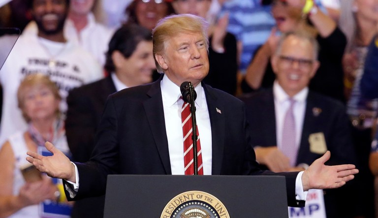 President Trump hosted one of his signature campaign-style rallies Tuesday night in Phoenix, wherein he called the media 