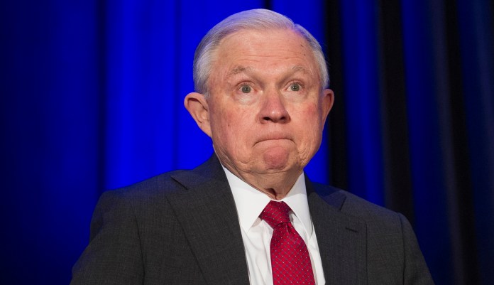 "The president has made his frustrations very clear," Sarah Sanders said of Jeff Sessions. (AP Photo/Cliff Owen)