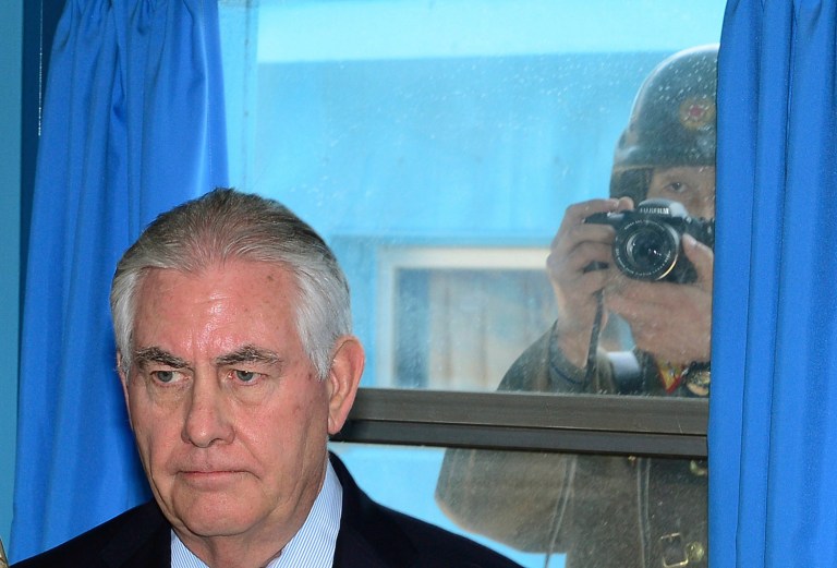 Journalists had some fun with the picture on Twitter. (Korea Pool/Yonhap via AP)