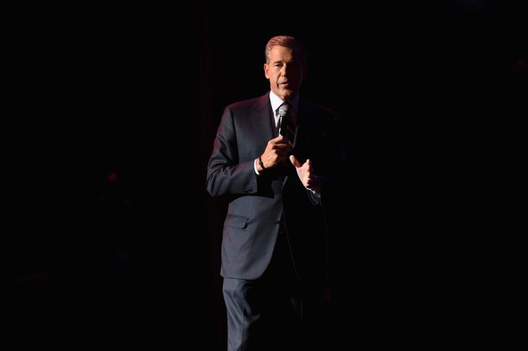 NBC News Anchor Brian Williams speaks onstage at 2014 Stand Up For Heroes at Madison Square Garden at Madison Square Garden on November 5, 2014 in New York City. (Photo by Andrew H. Walker/Getty images)