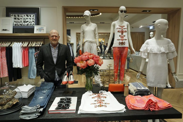 J. Crew CEO Mickey Drexler poses after an interview at the new J. Crew store in Hong Kong, Wednesday, May 21, 2014. U.S. fashion retailer J. Crew is opening a pair of shops in Hong Kong. Itâs the latest Western brand carving out a foothold in the notoriously high-rent city as it explores future expansion in the lucrative China market. (AP Photo/Vincent Yu)