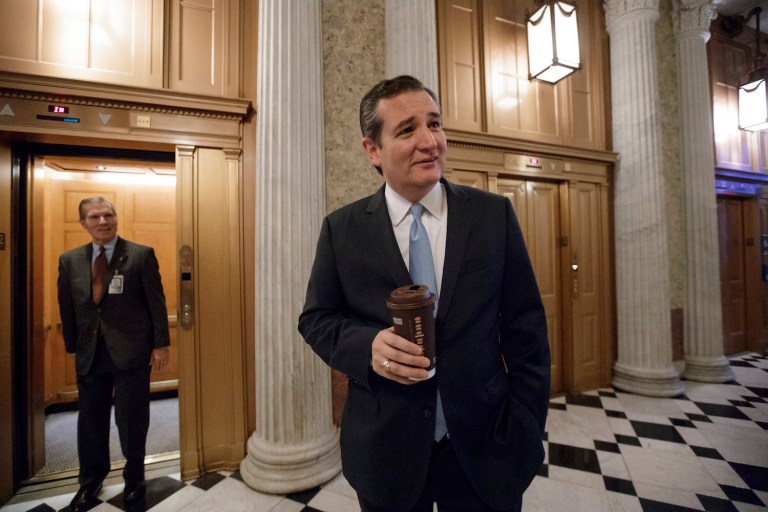 Cruz and Trump will be joined Wednesday evening by their wives. (AP Photo/J. Scott Applewhite)