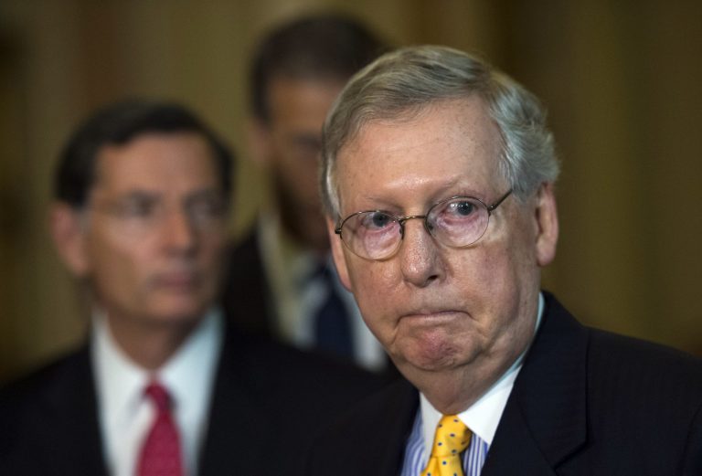 McConnell used a parliamentary tactic against the bank's opponents, blocking their attempts to amend the bill in response. (AP)