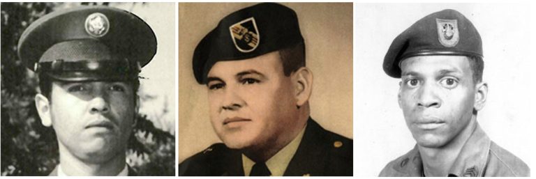 These photos released by the U.S. Army show, from left, Spec. 4 Santiago J. Erevia, Sgt. 1st Class Jose Rodela and Staff Sgt. Melvin Morris. Seeking to correct potential acts of bias spanning three wars, President Barack Obama will award the Medal of Honor on March 18, 2014, to 24 Army veterans, including Erevia, Rodela and Morris, who are still alive and fought in the Vietnam War, following a congressionally mandated review to ensure that eligible recipients were not bypassed due to prejudice. Of the 24, eight fought in the Vietnam War, nine in the Korean War and seven in World War II. (AP Photo/U.S. Army)