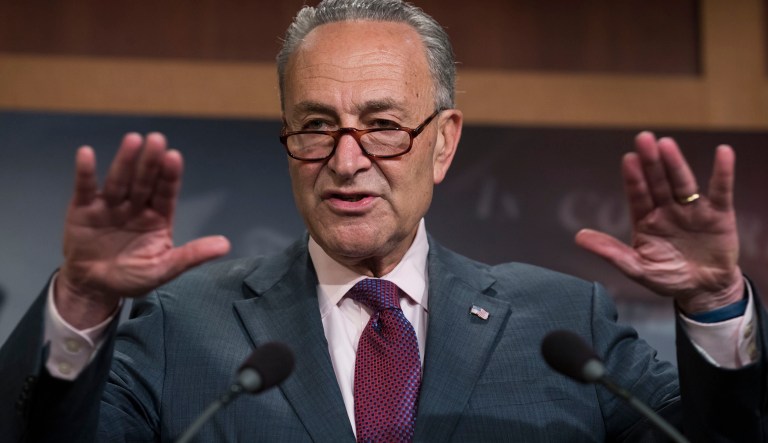 Under Schumer, all but three Senate Democrats have said they won't support tax legislation that cuts taxes for high-income people or adds to federal deficits. (AP Photo/J. Scott Applewhite)