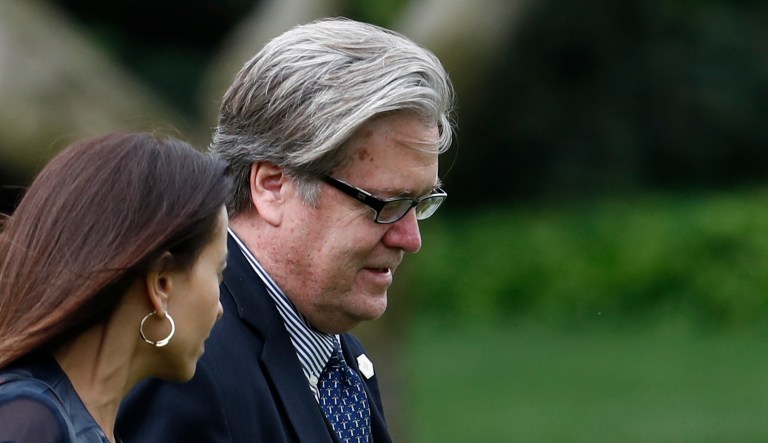 Bannon has been the subject of speculation for the last few weeks, and some reports say he's on the way out of the White House. (AP Photo/Carolyn Kaster)