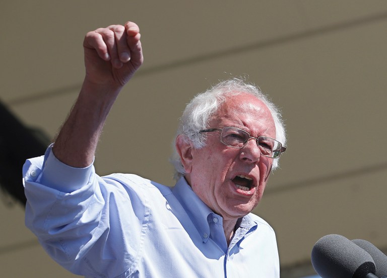 The further Clinton is from 2,383 without superdelegates, the more likely it is Sanders would contest the convention. (AP Photo/Rich Pedroncelli)