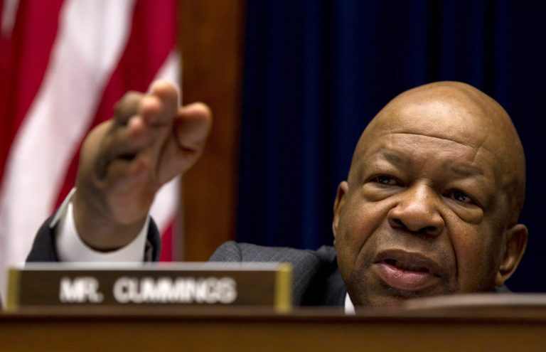   FILE - Rep. Elijah Cummings, D-Md., ranking Democrat on the House Oversight and Government Reform Committee speaks on Capitol Hill in Washington, in this Feb. 16, 2012 file photo. The House Oversight and Government Reform Committee is holding a hearing Wednesday Dec. 12, 2012 to take a look at the science behind tests for HGH. (AP Photo/Carolyn Kaster)  