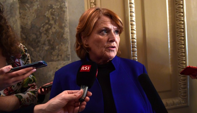 Asked Tuesday whether or not funding for a border wall should be included in immigration reform, Sen. Heidi Heitkamp, D-N.D., said she prefers the term 